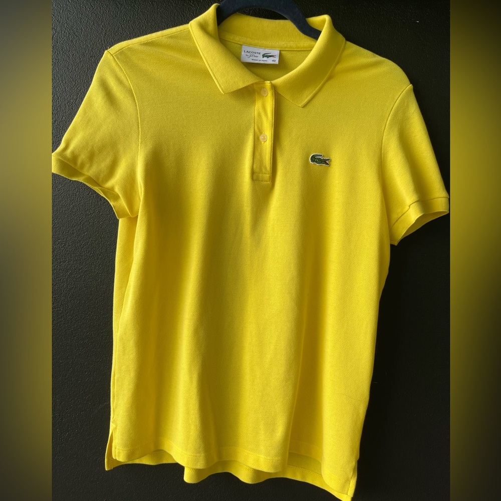 Lacoste Yellow Regular Fit Polo Shirt (Size 40) Medium